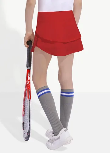 Miniatura 2 de Moarol Faldas de tenis para niñas con pantalones cortos deportivos de rendimiento atlético para correr, bolsillos casuales para animadoras