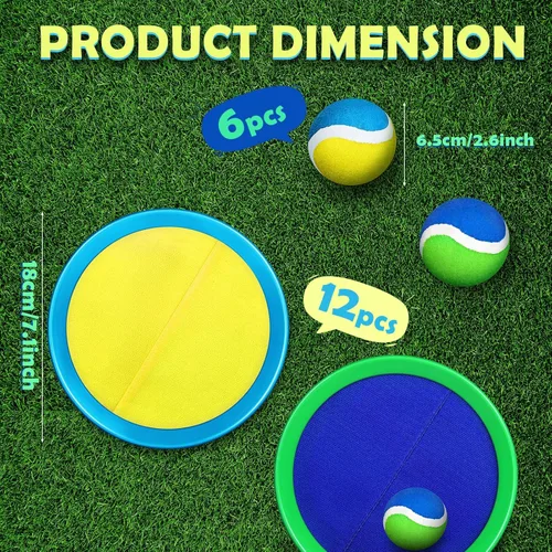 Miniatura 2 de Charniol Juguetes para niños, juego de lanzar y atrapar, juego de playa, juegos deportivos de pelota al aire libre, juguetes de nailon para niños