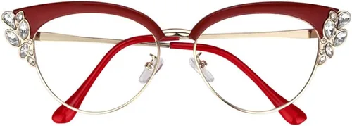 Miniatura 7 de VOOGLAM Lentes de bloqueo de luz azul de ojo de gato para mujer con cristal, lentes elegantes negros anti UV luz azul fatiga ocular