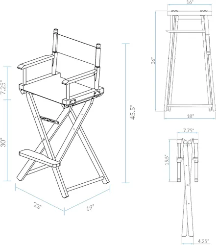 Miniatura 3 de Casual Home Silla de Director de 30" Marco Negro Fruta Calypso
