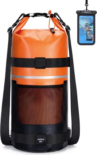 ECOHUB - Bolsa seca impermeable para mujeres y hombres, 5 L/10 L/20 L, ligera, con tapa enrollable, mochila de almacenamiento seca para viajes,