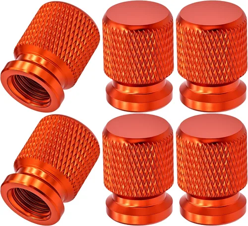 Miniatura 57 de 4 piezas de tapas de válvula de rueda con estilo púas, cubiertas universales de válvula de rueda de aleación de aluminio a prueba de polvo