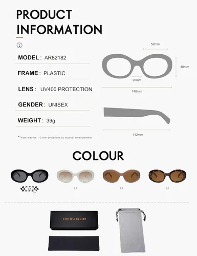 Miniatura 5 de Allarallvr Gafas de sol retro ovaladas de moda para mujeres y hombres gafas de sol de moda AR82158