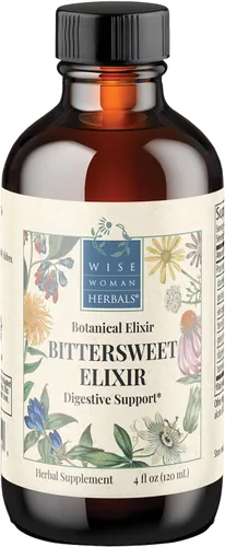 Wise Woman Herbals Elixir agridulce, tónico amargo digestivo a base de hierbas, estimula el apetito y la digestión saludable, alivia la hinchazón,