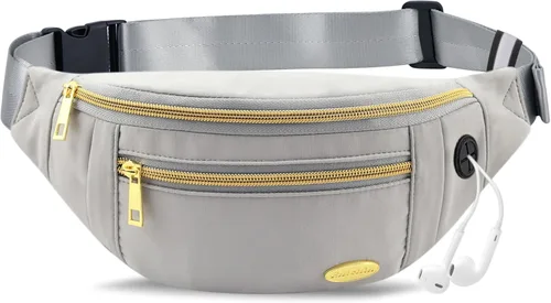 Miniatura 11 de Entchin Riñonera para mujeres y hombres, bolsa cruzada con 4 bolsillos con cremallera, bolsa de cintura ajustable, uno de los regalos esenciales