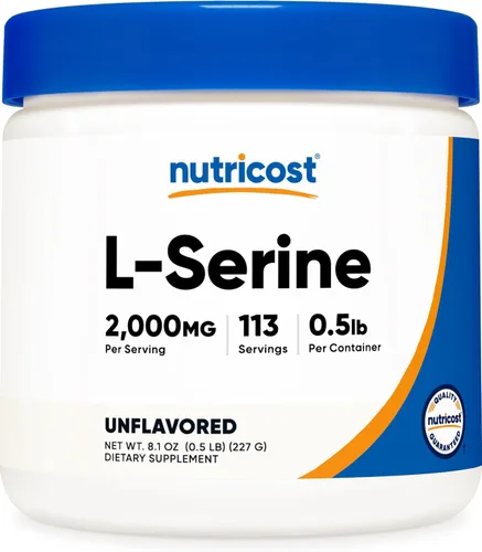 Nutricost L-Serine en polvo, 113 porciones (0.5 libras) - 2,000 mg por porción - Sin OMG, sin gluten