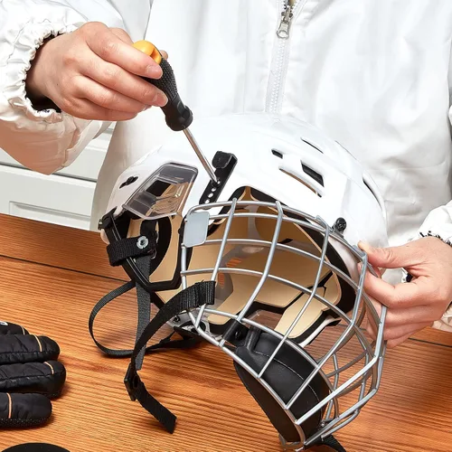 Miniatura 6 de Kit de reparación de casco de hockey de 33 piezas, kit de reparación de casco de fútbol, incluye clips en J en forma de R, clips de visera