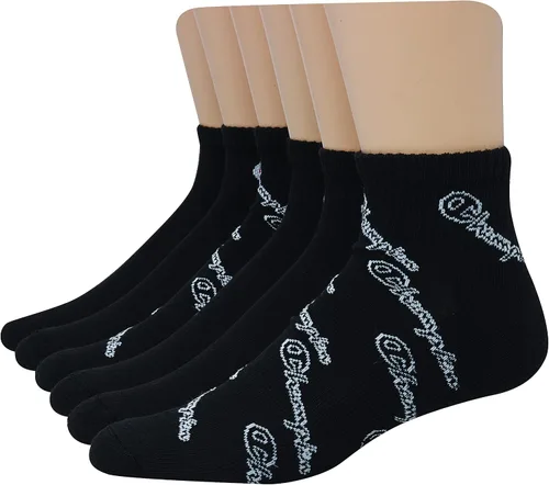 Champion Calcetines para hombre, calcetines de tobillo, calcetines deportivos acolchados, paquete de 6 y 12 pares
