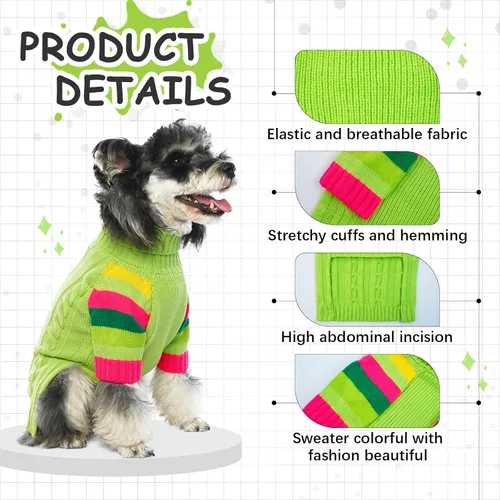 Miniatura 2 de Suéteres XXL elásticos para perros, suéter de punto de cuello alto para perros extra grandes, suéteres para perros de tamaño grande, suéter cálido