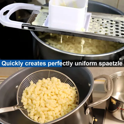 Miniatura 3 de Spaetzle Maker de acero inoxidable Spaetzle Fideos Dumpling Maker con empujador de seguridad