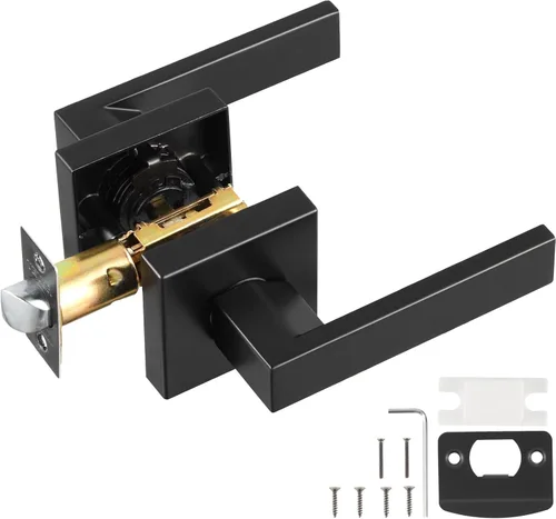 Miniatura 10 de VEVOR Pomo de puerta de entrada con llave, perilla de puerta de níquel satinado con bola redonda, exterior con llave y cerradura de giro de pulgar