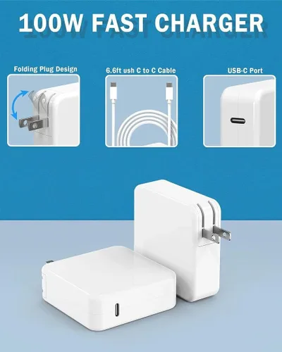 Miniatura 2 de Cargador Mac Book, 100W, USB C, reemplazo para MacBook Pro 16, 15, 14, 13 pulgadas, MacBook Air de 13 pulgadas, iPad Pro