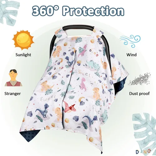 Miniatura 2 de Funda de asiento de coche para bebé niño, fundas de asiento de coche cálidas de Minky para bebés, invierno, cubierta de asiento de coche Peekaboo