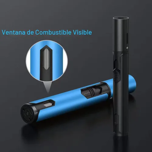 Miniatura 5 de Encendedores de Antorcha Paquete de 2 Llama de Chorro Ajustable Encendedor de Butano, Encendedor de Antorcha de Gas Recargable para Velas Parrilla