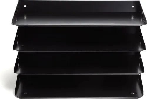 Miniatura 5 de Huron Organizador de carpetas de archivos legales horizontales de escritorio con 4 ranuras, bandeja de almacenamiento para cartas, acero negro