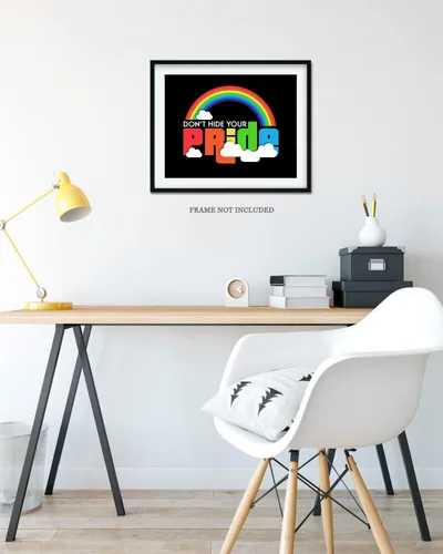 Miniatura 8 de Don't Hide Your Pride - Arte de pared de accesorios LGBTQ - Derechos LGBTQ - Decoración de orgullo gay - Regalos de orgullo LGBTQ - Señales