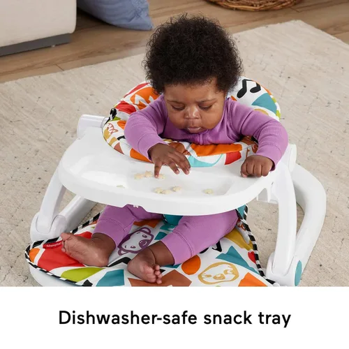 Miniatura 4 de Fisher-Price Silla Portátil para Bebé Deluxe Kick & Play Sit-Me-Up Asiento de Piso con Juguete de Piano de Aprendizaje y Bandeja de Snacks de Bebés