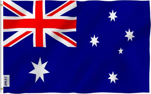 ANLEY Fly Breeze - Bandera de Australia de 3 x 5 pies, color vivo y a prueba de decoloración, cabecera de lona y doble costura, banderas nacionales