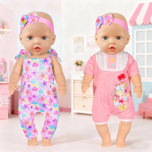 Miniatura 4 de 10 juegos de ropa y accesorios para muñecas que incluyen monos y atuendos para muñecas recién nacidas de 14 a 17 pulgadas (35 a 43 cm)