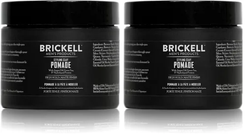 Miniatura 7 de Brickell Men's Products Pomada de arcilla para peinar el cabello para hombres, fijación fuerte y acabado mate, producto para peinados modernos