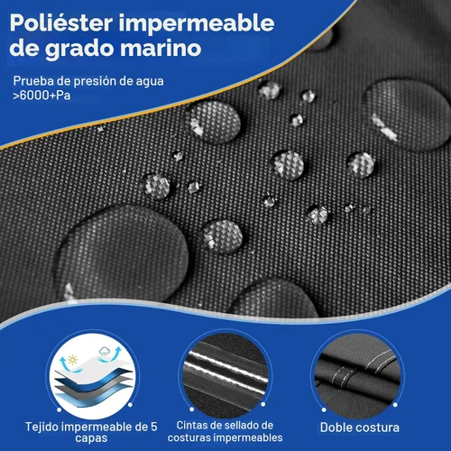 Miniatura 2 de Funda impermeable para barco de 1200D - Se adapta a botes de 17' a 19' pies de lubina, casco V, tres cascos, pesca y esquí, Runabout Bowrider - Lona