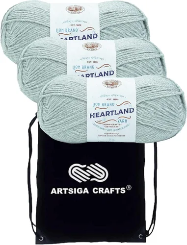 Miniatura 65 de Lion Brand Heartland Capitol Reef 136-140 (3 cadejos - mismo lote de tinte) Hilo estambre medio #4 acrílico para crochet y tejer con bolsa