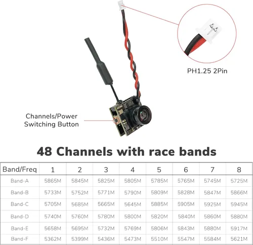 Miniatura 4 de ATA HOBBY Radiolink 5.8G 48CH Cámara inalámbrica de transmisión de imagen OSD para pantalla RC8X FPV, 800TVL 200mW FPV cámara para Radiolink F121