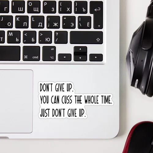 Miniatura 3 de (3 piezas) Don't Give Up You Can Cuss The Whole Time - Calcomanía para vaso, divertida frase motivacional sarcástica, cita inspiradora, calcomanía
