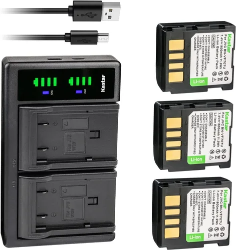 Miniatura 8 de Kastar Paquete de 1 batería BN-VF707 y cargador USB LTD2 de repuesto para JVC GR-D370US GR-D371 GR-D371U GR-D371US GR-D372 GR-D372U GR-D372US