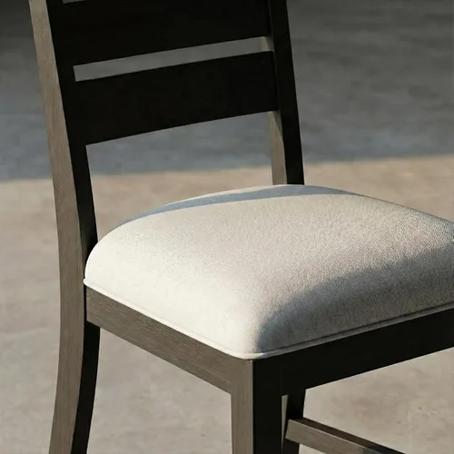 Miniatura 2 de COLAMY Juego de 2 sillas de comedor de madera, sillas de comedor tapizadas de granja con cojín de 3.5 pulgadas de grosor, sillas de cocina FSC