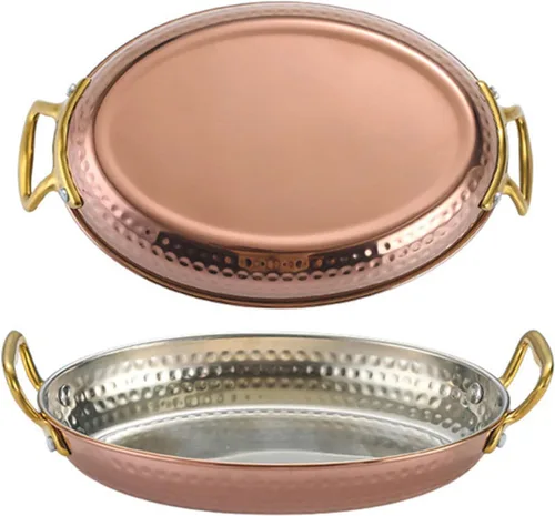 RSBFER Paella española de acero inoxidable 304 con asas dobles antiquemaduras, adecuada para el hogar, restaurantes y varias fuentes de calor, oro