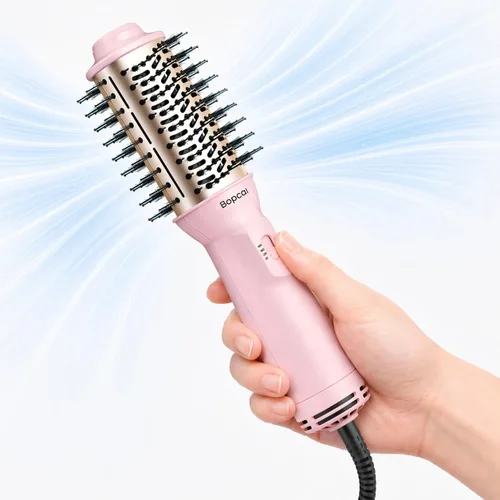 Cepillo secador de pelo de viaje en uno, cepillo secador de pelo de doble voltaje de 120 V-240 V, cepillo portátil de aire caliente de 2 pulgadas, 4