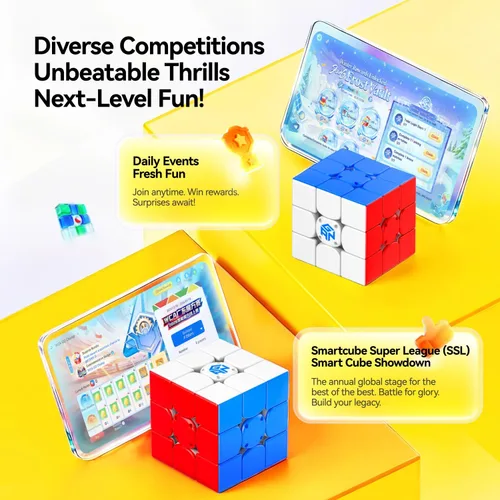 Miniatura 5 de GAN i Carry 4, cubo de velocidad Bluetooth inteligente 3x3 magnético conectado electrónico Speedcube para niños adultos temporizador seguimiento