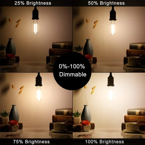 Miniatura 4 de LiteHistory Bombilla Edison E26 regulable de 6 W, igual a 60 W, AC120V, blanco cálido, 2700 K, bombillas Edison de 60 W, 600 lúmenes, bombilla LED