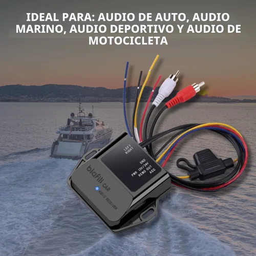 Miniatura 8 de Receptor Bluetooth 5.2 para automóvil – aptX adaptativo, aptX HD, AAC, SBC – Compatible con 12 V/24 V, disparador remoto, salida RCA estéreo
