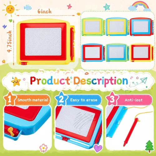 Miniatura 2 de Tinlade Paquete de 12 mini tableros magnéticos de dibujo para niños, pequeño boceto borrable, bloc de escritura, juguete de pintura a granel, regalo