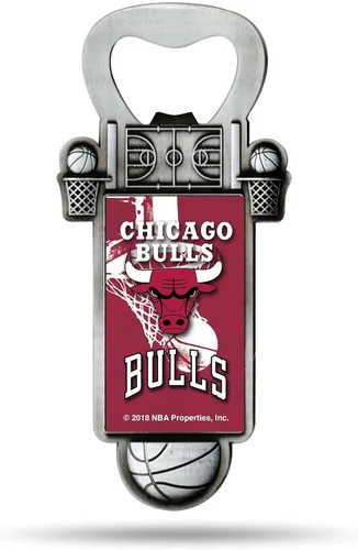 Miniatura 17 de Rico Industries Abrebotellas magnético de baloncesto de la NBA, acero inoxidable, imán fuerte para exhibir en el refrigerador