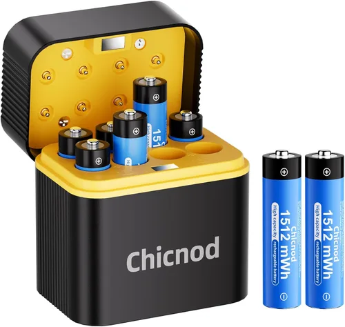 Miniatura 7 de Baterías de litio AA recargables con cargador USB-C rápido, paquete de 8 unidades de 4255 mWh 1.5V de voltaje constante para cámara Blink al aire
