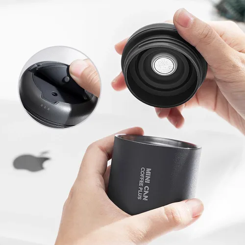 Miniatura 7 de watchget Mini recipiente de café hermético portátil para 1 taza, almacenamiento de granos de café de acero inoxidable con válvulas de liberación