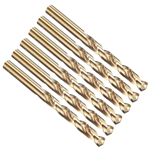 Miniatura 266 de PATIKIL Broca Jobber de 0.039 in, vástago recto M35 cobalto 5% acero de alta velocidad 135° acabado dorado para metal duro de acero inoxidable - 2