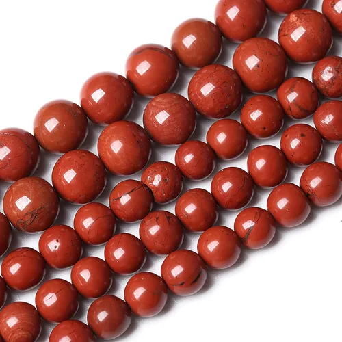 Miniatura 44 de 36 cuentas de calcedonia de jade rojo natural de 25/64 pulgadas (0.394 in), redondas sueltas, piedras preciosas energéticas curativas, para hacer