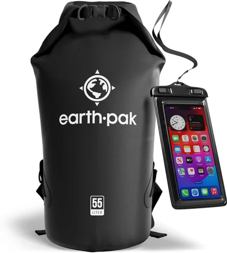 Miniatura 38 de Earth Pak Bolsa Seca Impermeable - Mochila Impermeable de Cierre Enrollable Superior Mantiene el Equipo Seco para Kayak con Funda Impermeable
