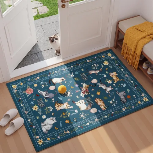 Miniatura 49 de Unirea Alfombra pequeña lavable beige de 2 x 3 para puerta de entrada interior, antideslizante, alfombra de entrada de animales suave para cocina