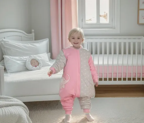 Miniatura 2 de Saco de dormir para niños pequeños con pies Tog 2.5 Saco de dormir para bebé con pierna manta móvil de manga larga para caminar, Rosa
