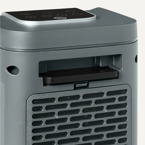 Miniatura 4 de Amazon Basics Calentador de espacio para uso en interiores con tecnología cerámica PTC, 1500 W, control remoto, oscilación de 70°, pantalla digital