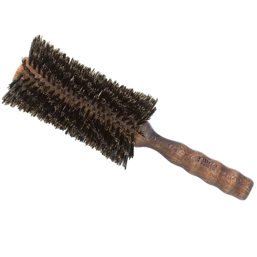 Miniatura 7 de Ibiza Hair Cepillo redondo de cerdas de jabalí (H4-2.559 in) Cerdas de jabalí híbrido uniforme y cerdas de nailon con mango de madera dura Para