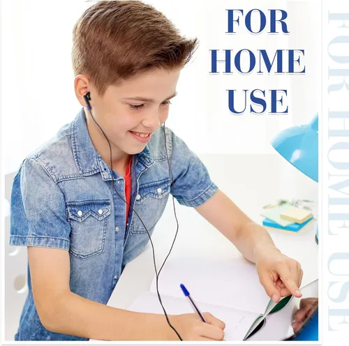 Miniatura 6 de Kanayu Paquete de 100 auriculares con cable a granel para aulas, auriculares básicos para estudiantes, sin micrófono, con conector de 0.138 in
