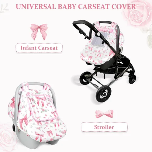 Miniatura 6 de Funda de asiento de automóvil para bebé y niña, con doble cremallera, con malla transpirable, toldo de protección universal y cálida, ajuste cómodo