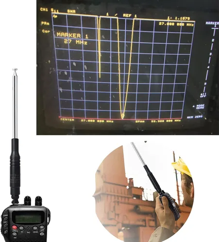 Miniatura 4 de HYS BNC Base telescópica/varilla de 27 Mhz Antena aficionada HT de 9.8 pulgadas a 51.97 pulgadas para radio CB portátil/portátil con conector BNC