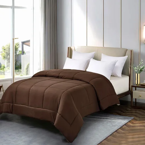 Blue Ridge Home Fashions - Edredón sintético de microfibra para todas las estaciones, relleno de poliéster hipoalergénico, gemelo Chocolate/Khahi